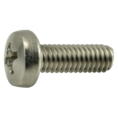 Midwest Fastener M4-0.70 x 12 mm Phillips Pan Machine Screw, Plain A2 Stainless Steel, 100 PK 55053